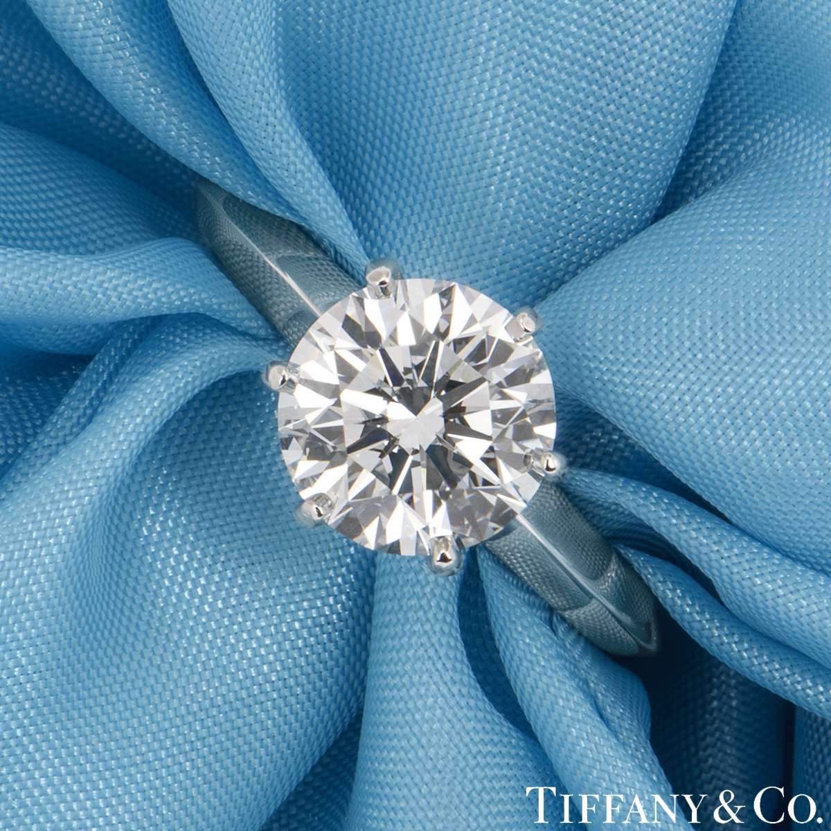Tiffany & Co. Platinum Diamond Setting Ring 2.02ct D/VS1